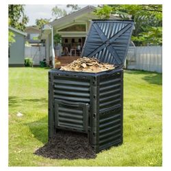 VEVOR Garden Compost Bin 80 Gallon, BPA Free Composter, Large Capacity Outdoor Composting Bin with Top Lid and Bottom Door, Easy Assembling