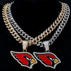 20" Or 24" Arizona Cardinals iced chain necklace MANY other teams available SHIPPING AVAILABLE 