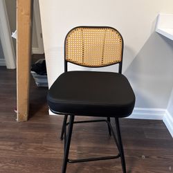 Black Rattan Counter Height Chair (26”)