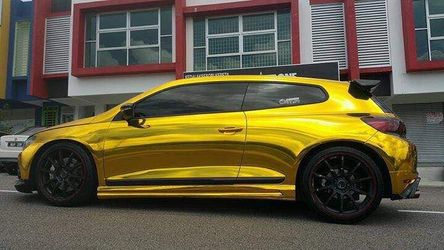 Mirror gold car wrap cut to any size