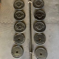 Weight Plates /bar.               85 Dollars 