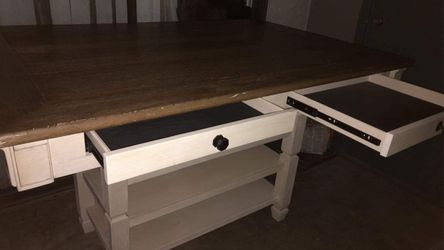 Antique White Bottom And Brown Top Table