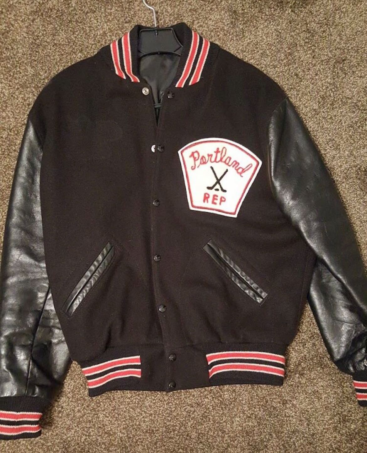Rare Vintage Portland REP Hockey Leather Jacket