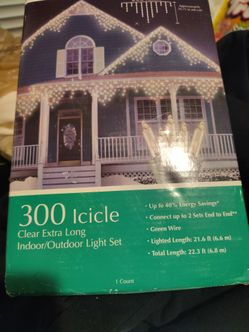 Indoor/outdoor icicle lights ..22ft ...$15