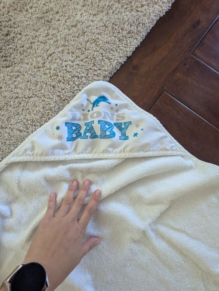Lions Detroit Football Fan Baby Newborn Bath Towel