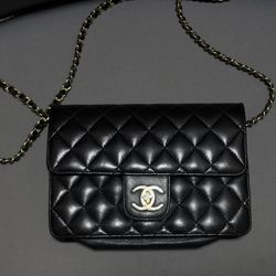 Vintage Lambskin Wallet On Chain Purse