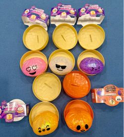 5 Mystery Dumpling Glitter Squishy Toys Lot Pink Purple Orange Halloween Rare