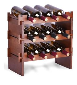 NEW 12 Bottle Wood Wine Rack 