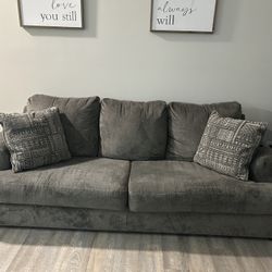 Grey Couches Pretty Good Shape 