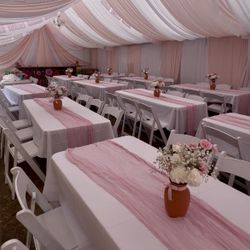 Tents, Tables, Chairs, Draping, Full Set Up & More!