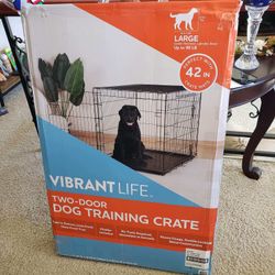 Two door dog training crate