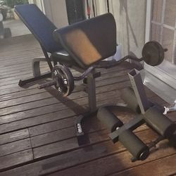 Weight Bench With Leg Attachment And Curl Attachment