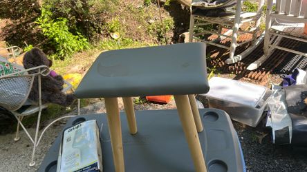 Wooden and vinyl stool