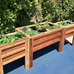 Wood Raised Planter Boxes 3 Pc