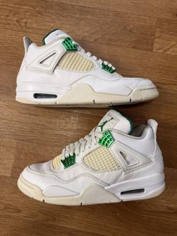 Size 7.5 (Used No Box) - Air Jordan 4 Retro Green Metallic