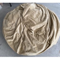 Relax Sacks 6' Large Bean Bag Chair, Camel Tan With 15lbs Bean Bag Filler Shredded Memory Foam 