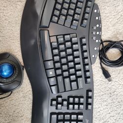 Ergonomic Keyboard And Trackball Mouse Combo
