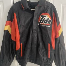 RARE Vintage Tide Leather Racing Jacket 