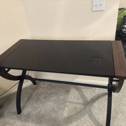 Office Desk/ Table With Tempered Glass Top With Metal Frame. Great Condition! $100