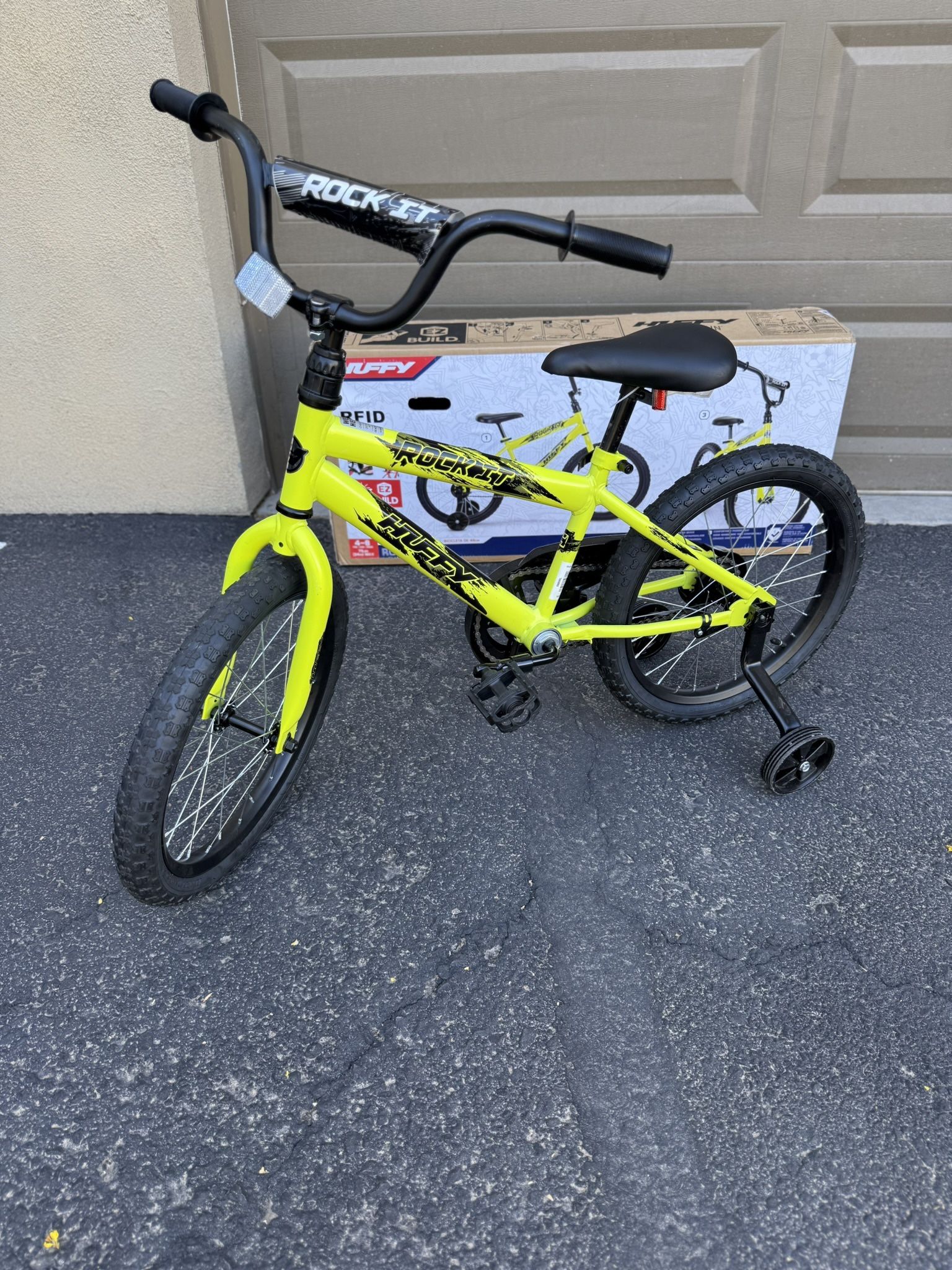 Huffy 18" Rock It Kids' Bike, Fits Riders 3'5" - 4'1", Yellow, Child, Boy's