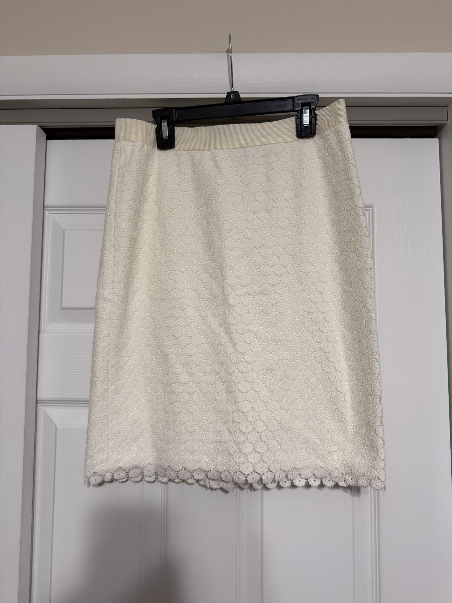 Loft Ivory Texture Floral Lace Skirt - Size 0