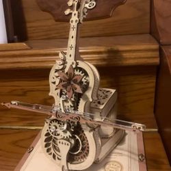 Secret cello music box music box diy handmade wooden assembly model birthday gift