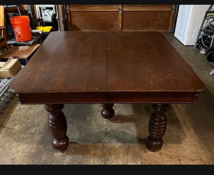 Farm Dining Table Antique Dark Tiger Oak