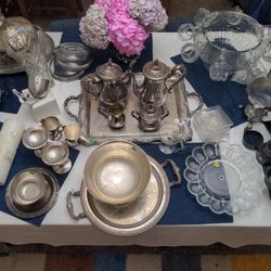 Silver Plated Serving Pieces.