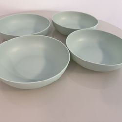 Mint Green Plastic Snack Bowls Set Of 4