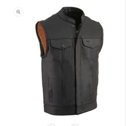 Motorcycle Cut/Vest All leather 6XL Black in color NEW