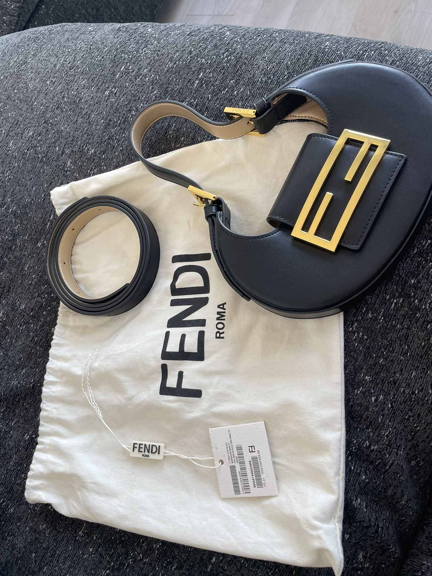 Fendi Mini Cookie Black satin mini-bag