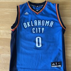 Adidas Russell Westbrook Oklahoma City Thunder Blue NBA Jersey Size M Kids