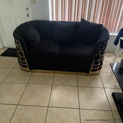 SOFALOVESEAT → Black and GoLD Versace 