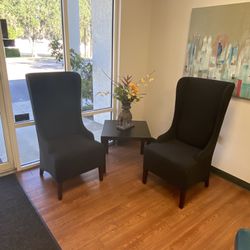 Large Black Parsons Chairs 
