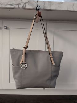 Michael Kors Gray Leather Tote Bag