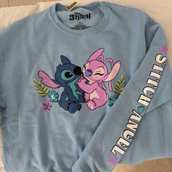 Disney Stitch And Angel Crew Sweater