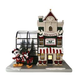 Disney's Mickey Mouse LED Holiday Green House Village Accessory Table Decor by St. Nicholas Square