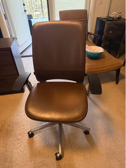 Leather brown office chair