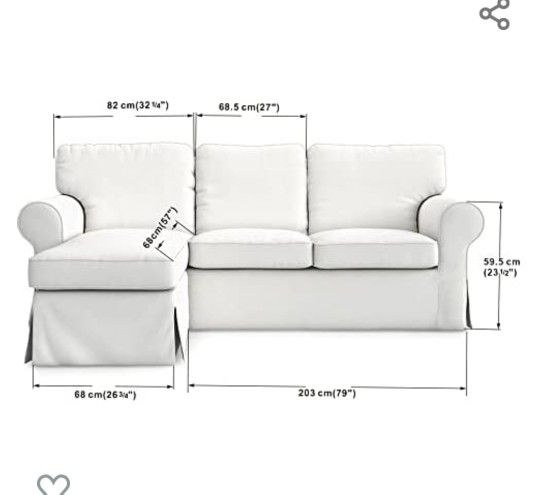 MASTERS OF COVERS Ektorp Loveseat (2 Seat) with Chaise Lounge