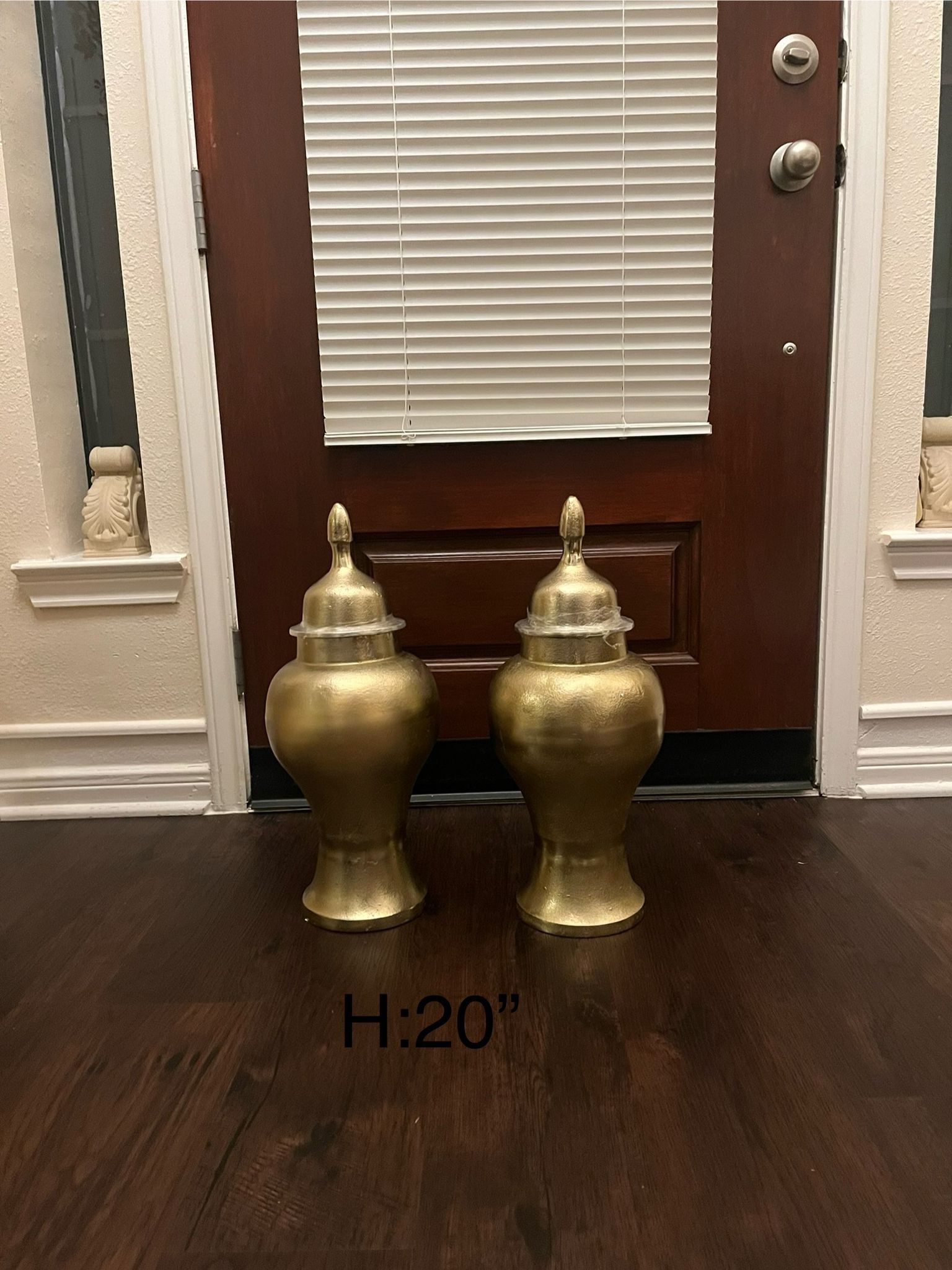 New Metal Gold Vases Set Of Two 