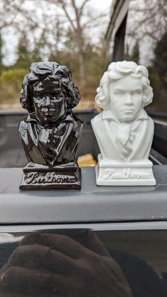 Beethoven Ceramic Head Salt and Pepper Shakers