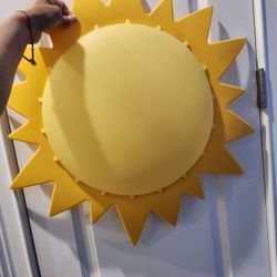 25" Diameter Wall Hanging Yellow Sun Decor Art