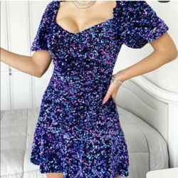 ZARA Sequin Party Mini Dress Sz M