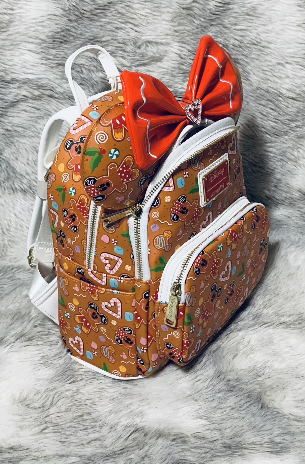Loungefly Orange Gingerbread Holiday Mini Backpack Loungefly Disney Seasonal Gingerbread Christmas Holiday Mini  main image 2