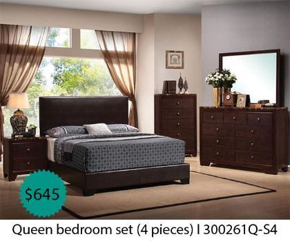 Queen bedroom set 4 pieces