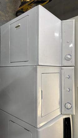 Frigidaire Stacked Washer Dryer – Top Load Agitator, 27 in, White