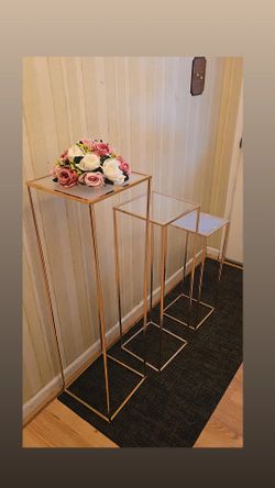Rose gold 3  pedestal party decorations  stands new  3 pcs