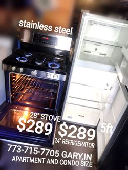 24" Small Fridge 28" Stove Refrigerator