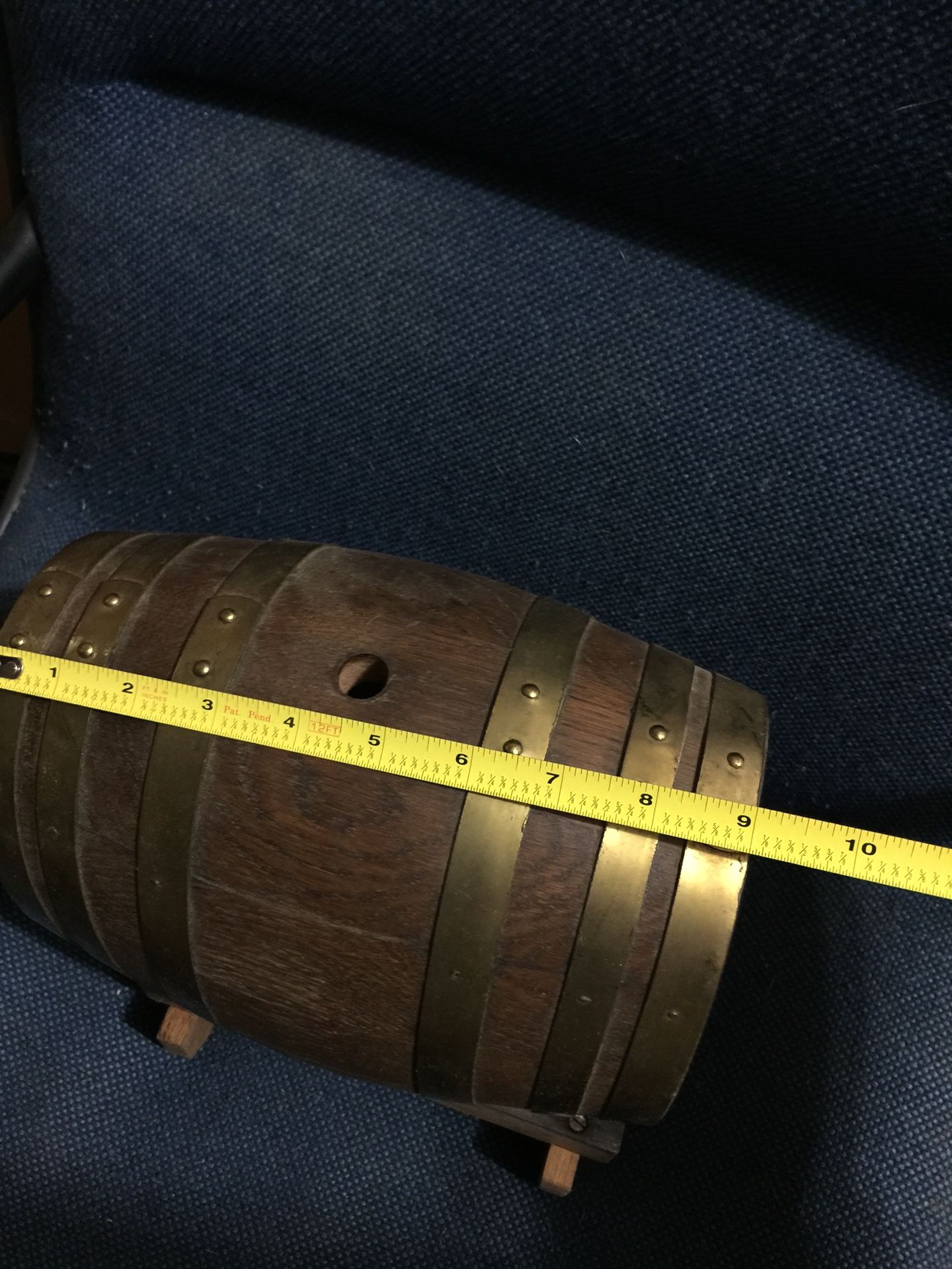 Antique 1.5 gallon (small) table top whiskey cask with cradle