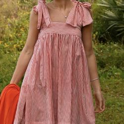 Midi Red And White Stripe Dress